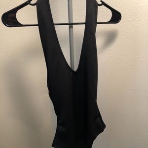 Black halter bodysuit